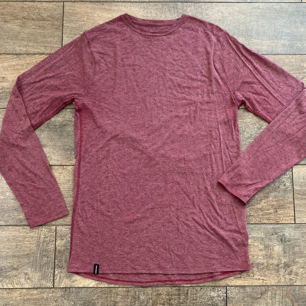 Duckworth Wool Vapor Long Sleeve Cabin Red size M; MADE IN USA